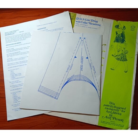 Vintage Sewing Pattern Girls A Line Sailor Dress Sailor Dress by Ann Person - Picture 2 of 4